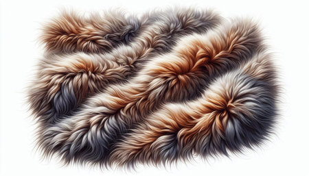 Fur on a white background. 3d rendering, 3d illustration.