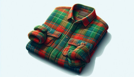 a men's checkered shirt isolated on a white background.