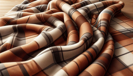 Texture, background, pattern. The fabric is checkered, brown, beige, brown. Scottish tartan is a...