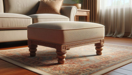 Interior of a living room with a sofa and a coffee table
