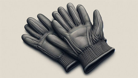 Leather gloves isolated on a white background. 3d illustration.