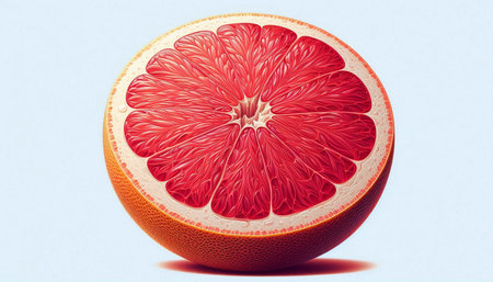 Grapefruit slice isolated on a white background. 3d illustration