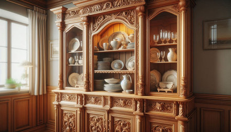 Cabinet in the interior of the living room. 3d rendering