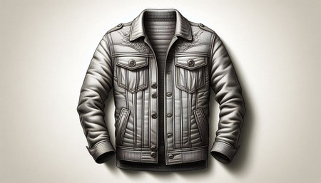 Men's leather jacket on a white background. 3d illustration.