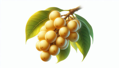 Bunch of yellow berry isolated on white background with clipping path