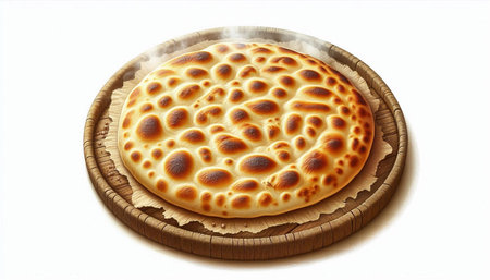 Pizza on a wooden board. Isolated on white background.