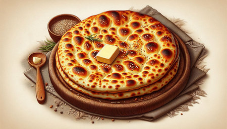 Pizza with cheese and spices on a light background. Toned.