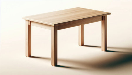 Wooden table on a light background. 3d render illustration.
