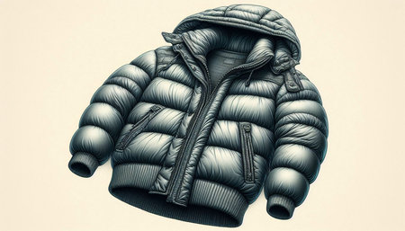 Men's winter jacket on a white background. 3d illustration.