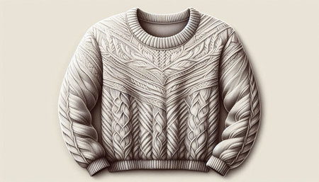 Knitted woolen sweater. Vector illustration of a knitted sweater