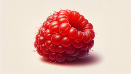 Raspberry on a white background. 3d rendering, 3d illustration.