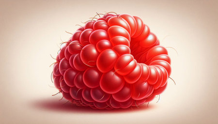 3d illustration of a raspberry on a light background. 3d rendering