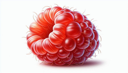Raspberry fruit isolated on white background. Realistic 3d vector illustration.
