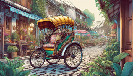 Rickshaw in the old town of Hoi An, Vietnam