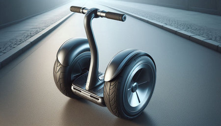 Electric scooter on the road. 3D illustration. 3D rendering.
