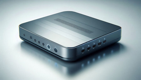 Wireless router on a white background. 3d render illustration.