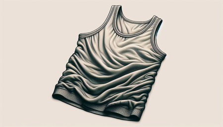 Sleeveless T-Shirt Mock-up Template, 3D Rendering