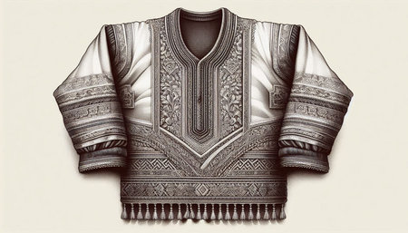 Tribal ethnic shirt with embroidery. Vector illustration.