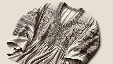 Details of the applications in Anatolia crafts. Silk Scarf.
