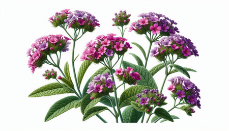 Purple hydrangea flowers isolated on white background. Clipping path included.