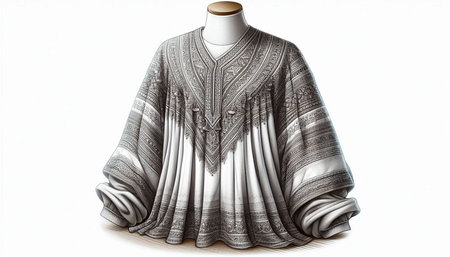 Women's shawl on a mannequin isolated on white background