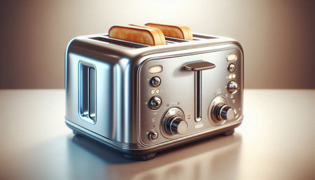 Modern toaster isolated on a white background. 3D illustration.