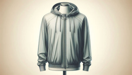 Men's gray jacket on a mannequin. 3d rendering