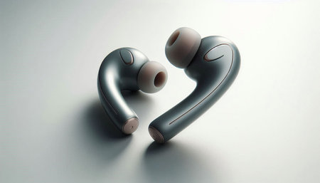 3d rendering of a pair of headphones on a white background.