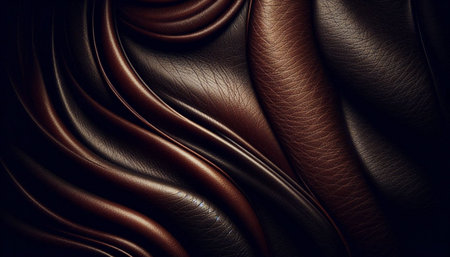 3d render of a brown leather texture with some folds in it