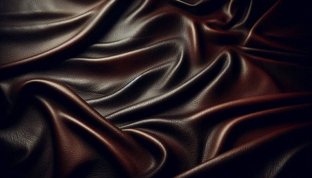 Closeup detail of brown satin fabric texture background. 3d render illustration