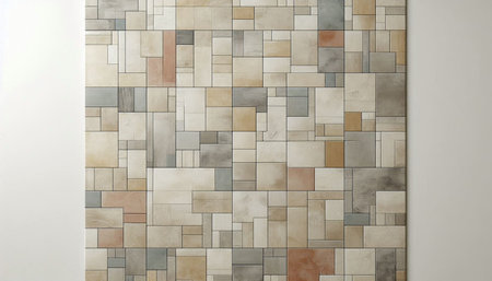 Mosaic tile wall texture. Abstract background. 3d rendering.