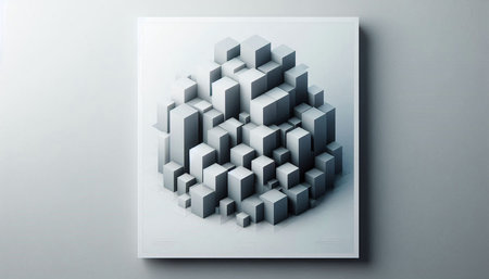 3d rendering of abstract background with geometric shapes in the form of a cube