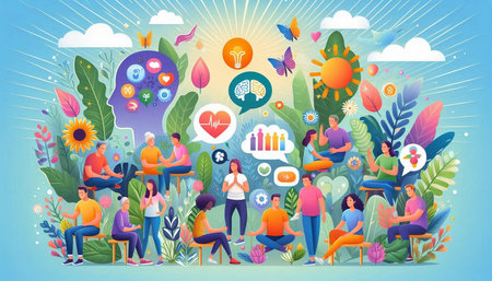 Flat design vector illustration concept of brainstorming, teamwork, brainstorming, creative...