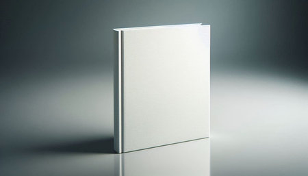 Blank book cover mockup on gray background. 3d rendering