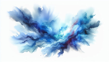 Abstract blue watercolor background. Hand drawn vector illustration for your design
