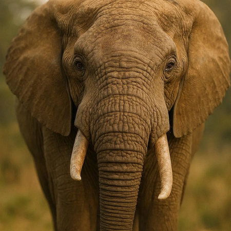African elephant in Kruger National Park, South Africa; Specie Loxodonta africana family of Elephantidae
