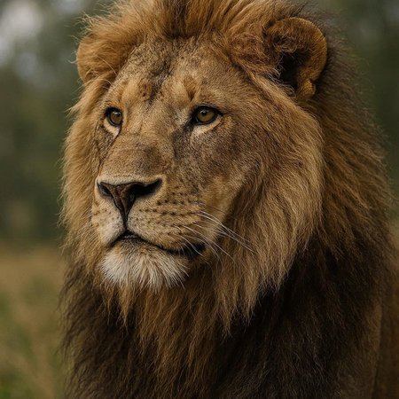 Portrait of a big male lion in Masai Mara, Kenya