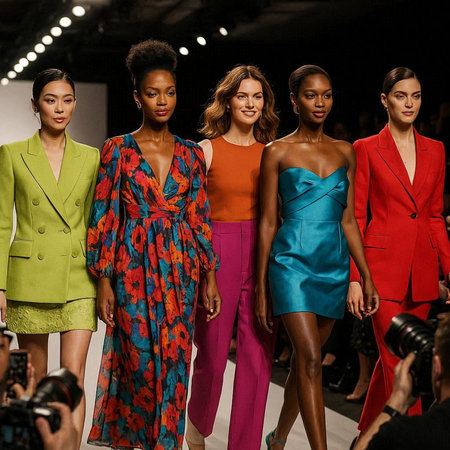 Models walk the runway at the Anna Sui fashion show during MBFW Fall 2015 at Lincoln Center in NYC