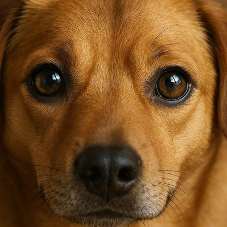 Close-up portrait of a cute dog. Shallow depth of field.