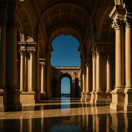 The colonnade of the Palais de la Grande in Paris