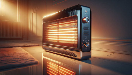 Retro radio in the dark room. 3d render illustration.