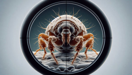 Digital illustration of a louse in a target. 3D rendering