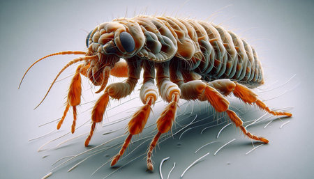 3d rendered illustration of a flea in digital art style.