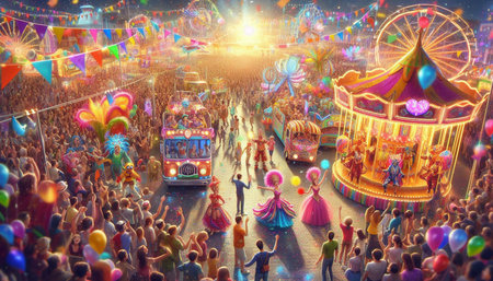 Unidentified people at the annual Moscow carnival.