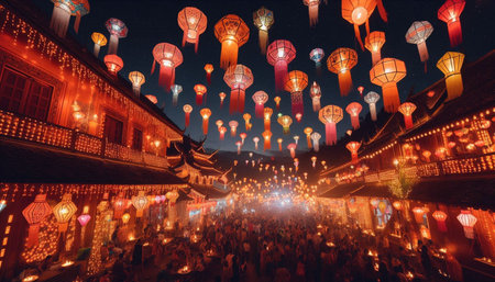 Lantern Festival at Lantau Island, Hong Kong.
