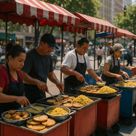 Street food vendors in Milan. Milan is the capital and largest city of Italy.