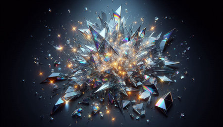 3d rendering of crystal on black background. 3d illustration.
