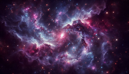 Galaxy and nebula in deep space. Elements of this image furnished by NASA