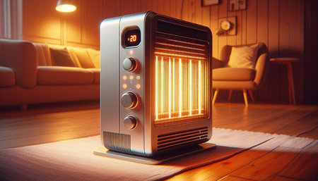 Retro style radio in a living room. 3d rendering.