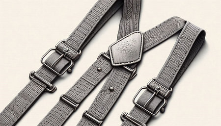 Fashionable men's leather belt close-up on a white background